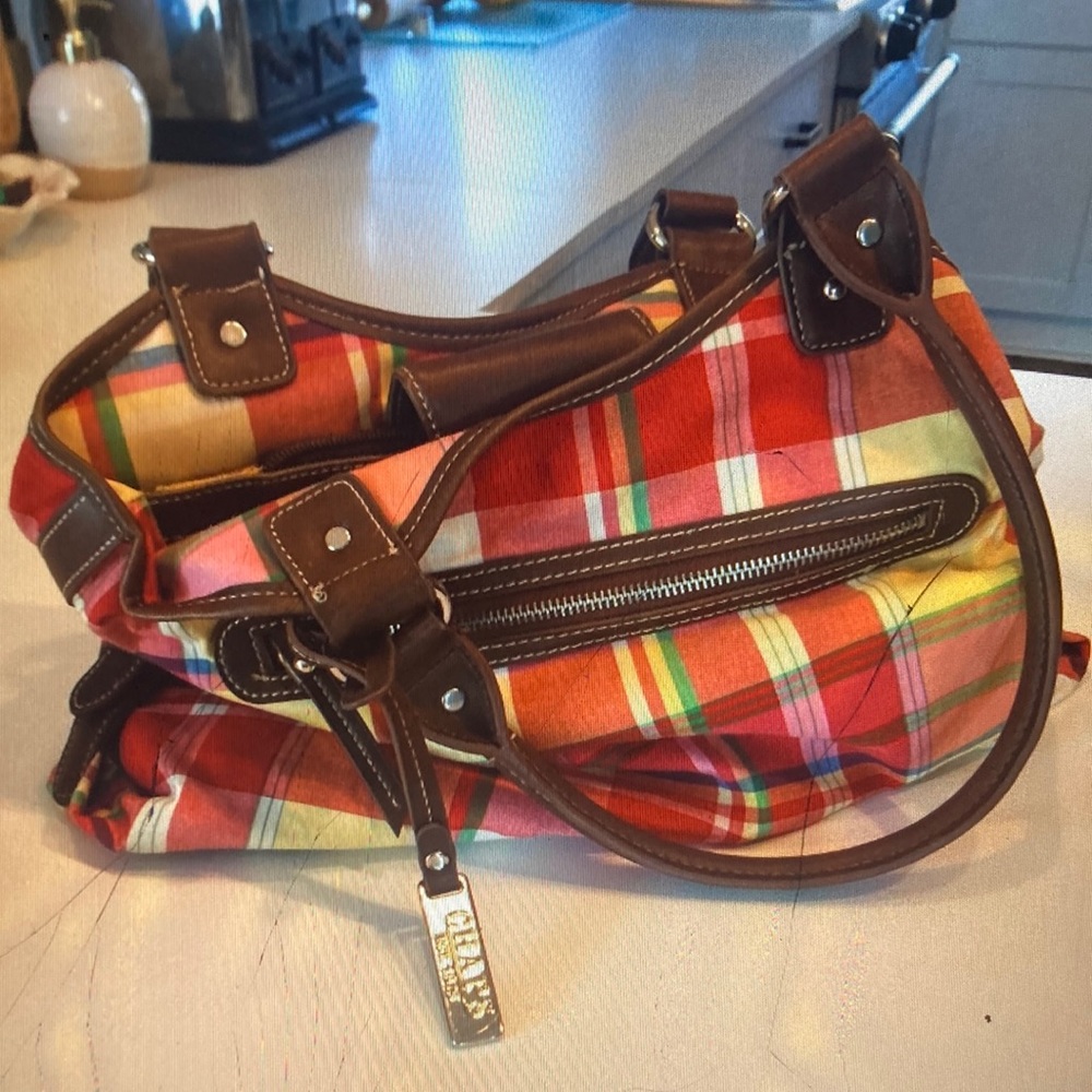 Cute print  plaid shoulder bag    Like new